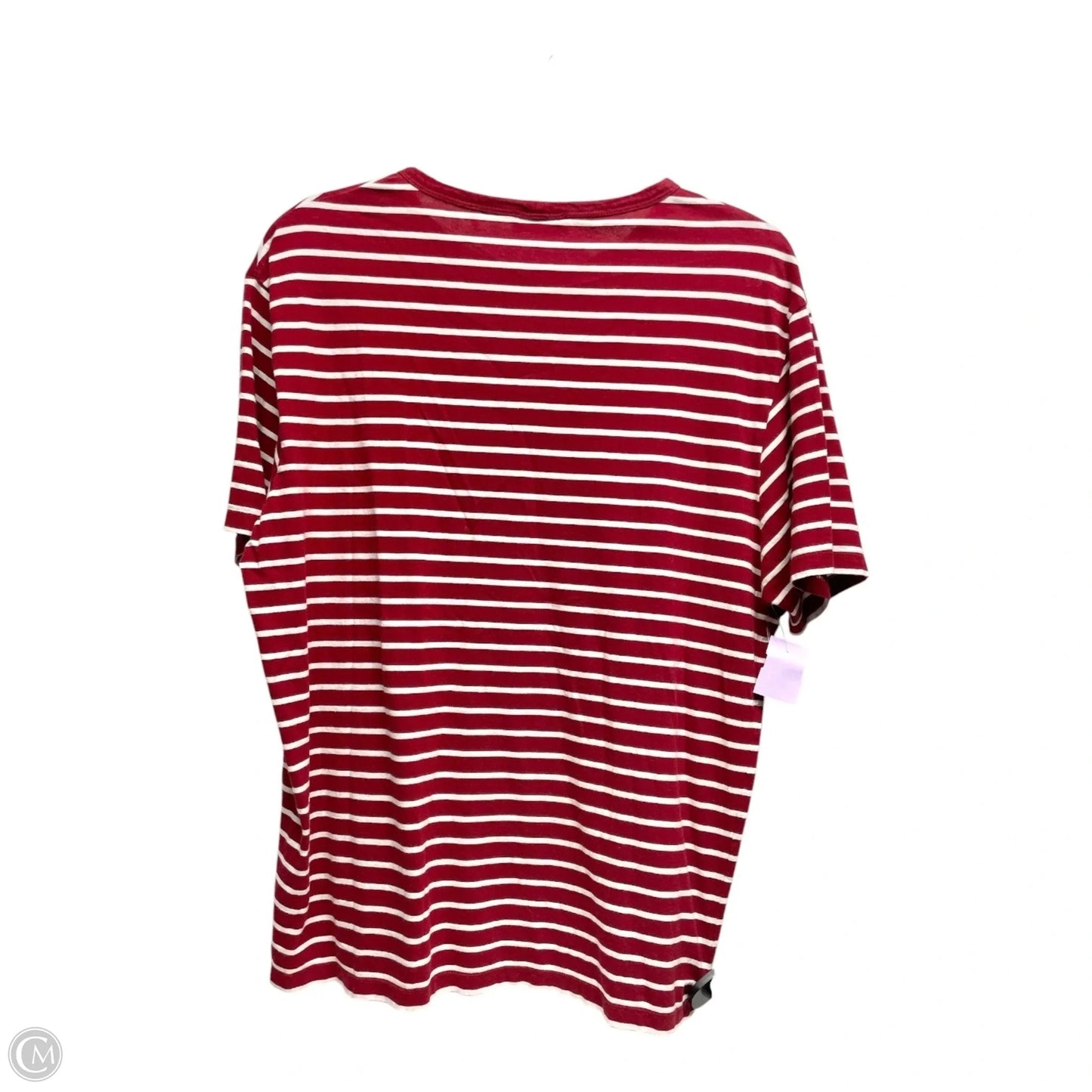 Top Short Sleeve Designer By Sandro In Red & White, Size: M