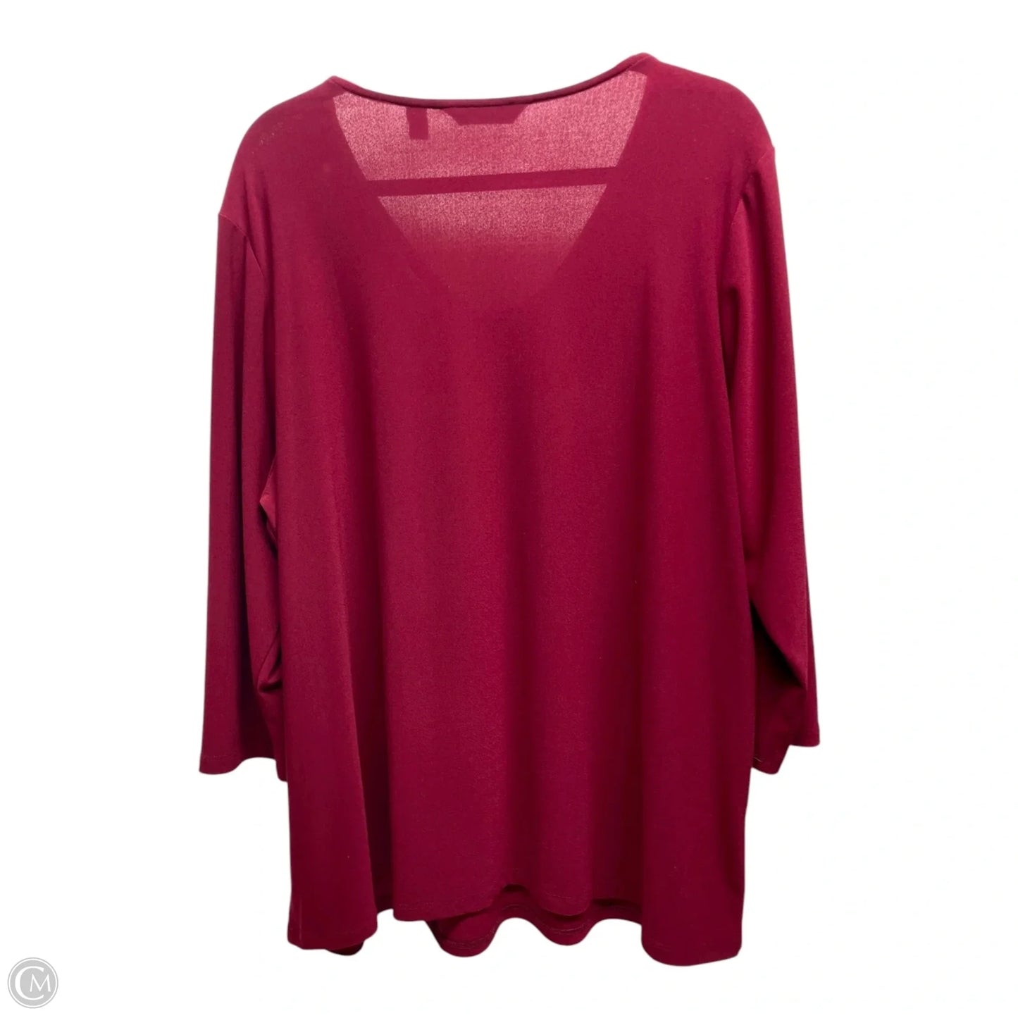Top Long Sleeve By Dennis Basso Qvc In Maroon, Size: 2x