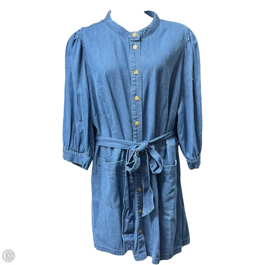Dress Casual Midi By Who What Wear In Blue Denim, Size: 4x