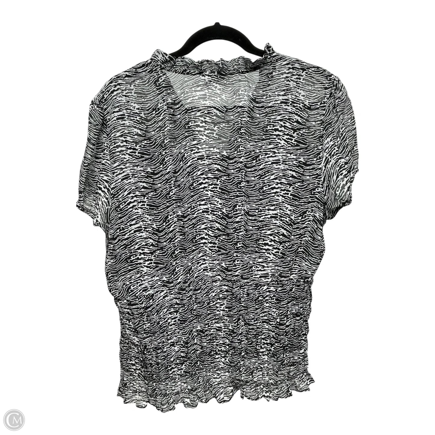 Top Short Sleeve By Worthington In Black & White, Size: Xl