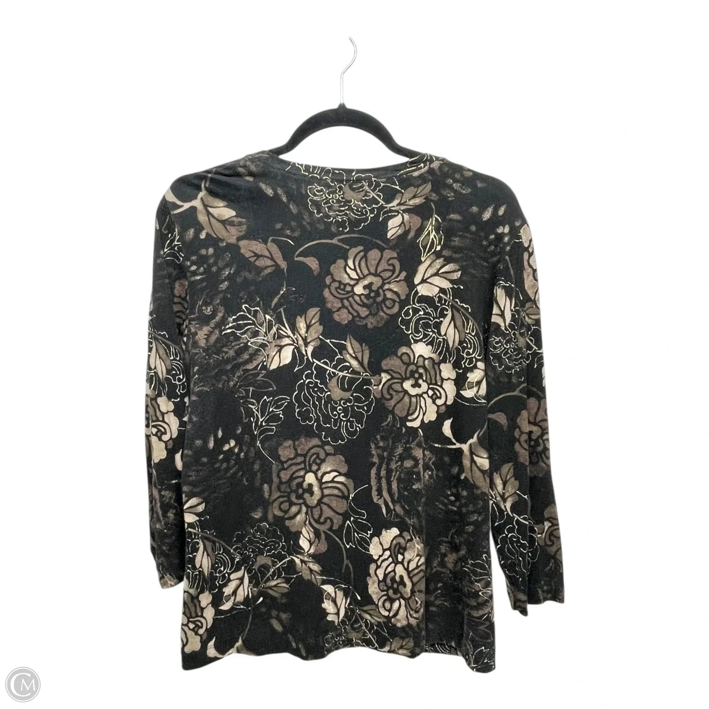 Top 3/4 Sleeve By Chicos In Floral Print, Size: M