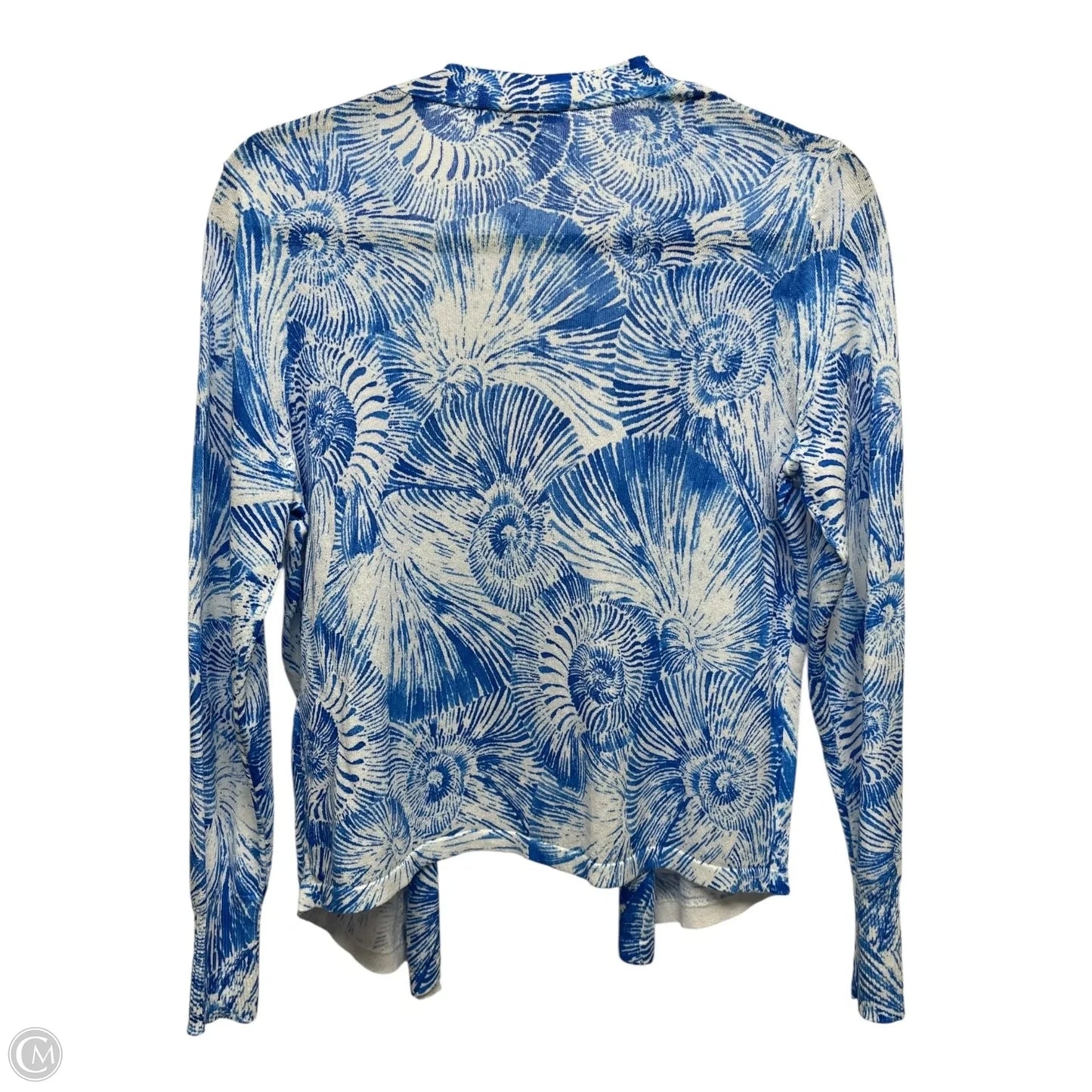 Cardigan By Chicos In Blue & White, Size: S