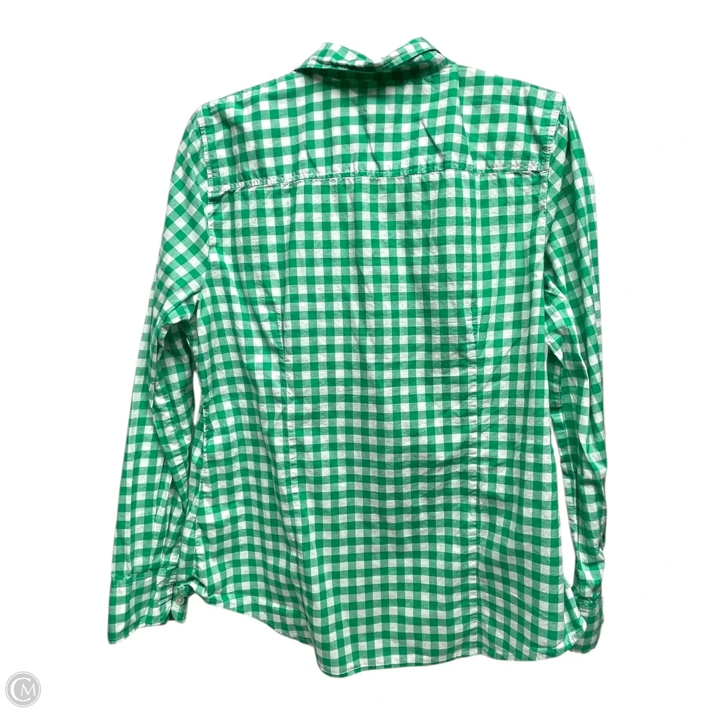 Top Long Sleeve By J. Crew In Green & White, Size: L