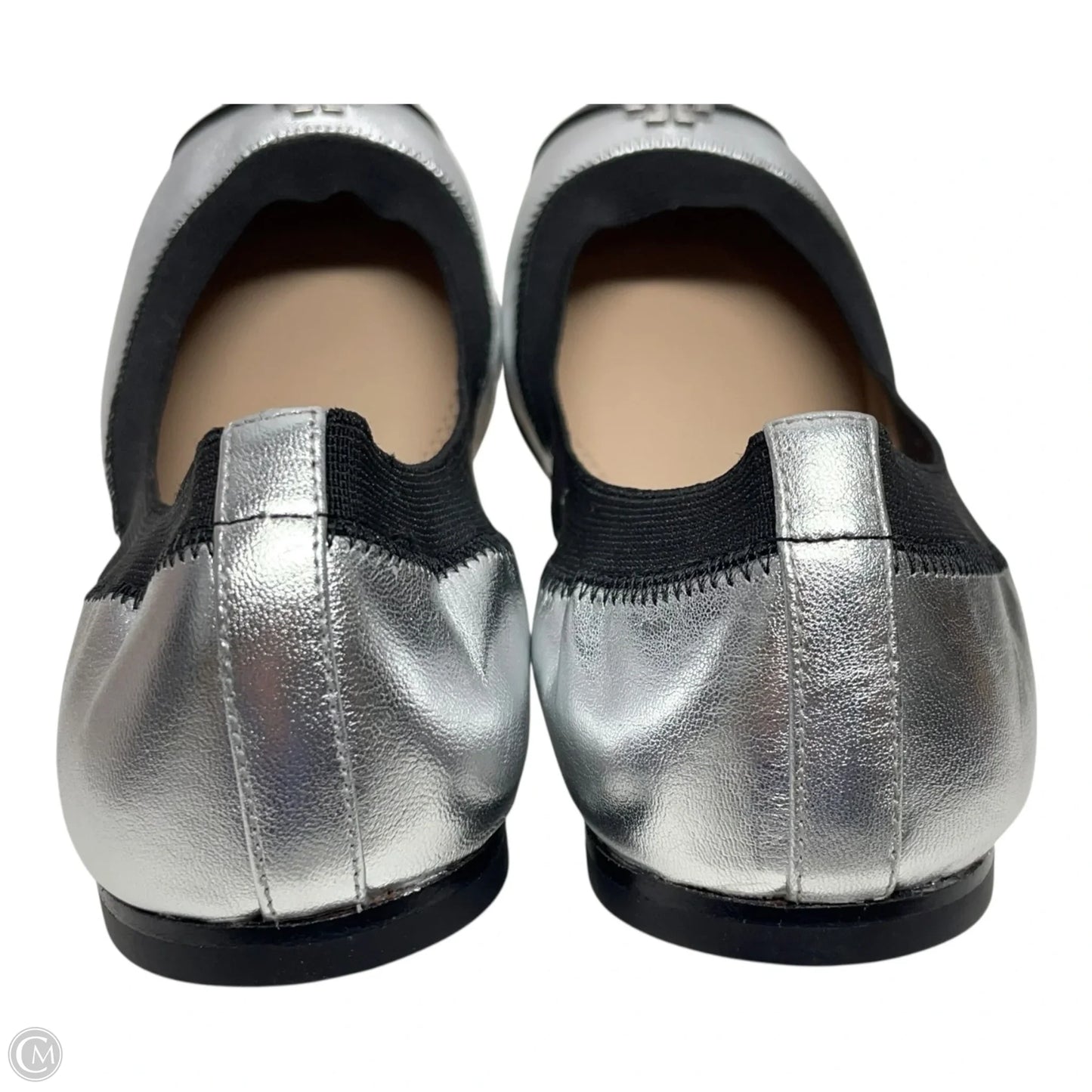 Shoes Designer By Tory Burch In Black & Silver, Size: 9