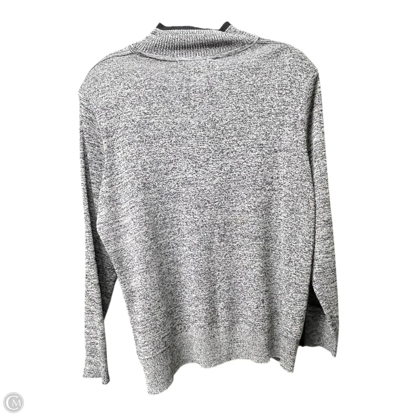 Sweater Cardigan By Misook In Black & Grey, Size: L