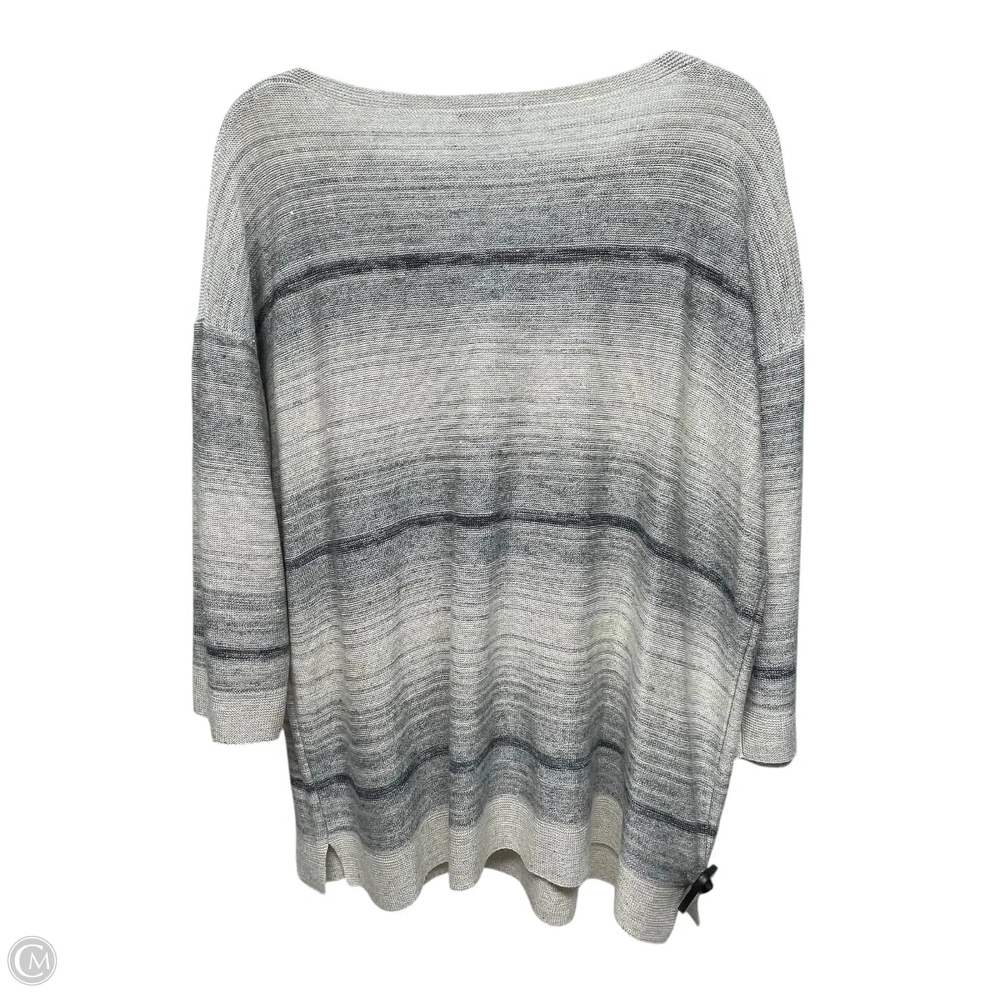 Sweater Designer By Lafayette 148 In Cream & Grey, Size: M