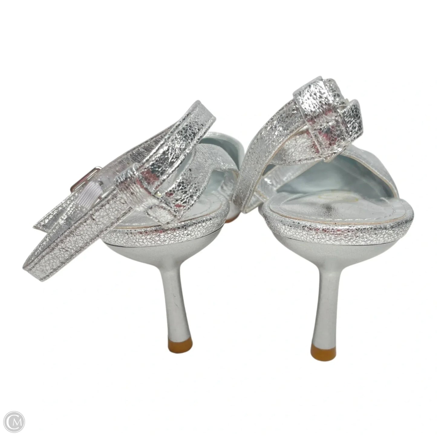 Shoes Heels Kitten By Boohoo Boutique In Silver, Size: 6