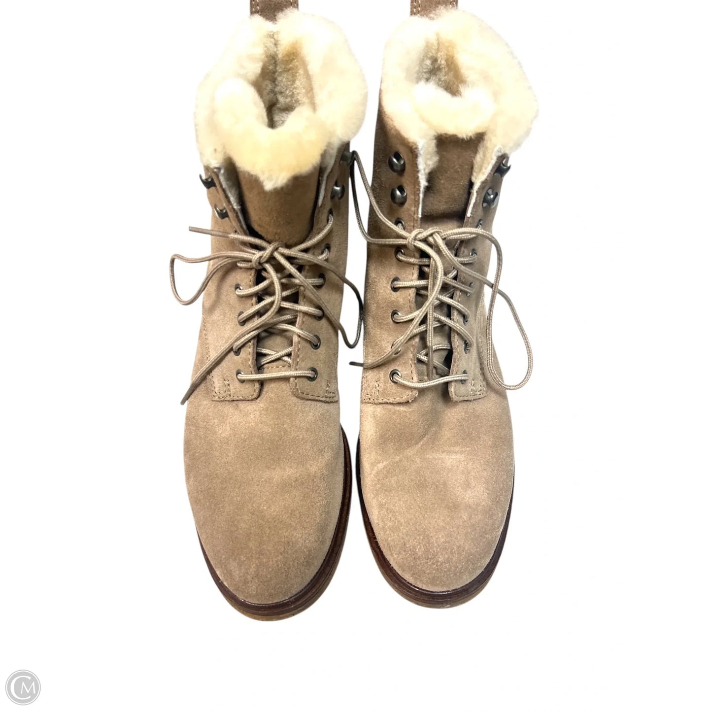 Boots Ankle Flats By Clarks In Taupe, Size: 8.5