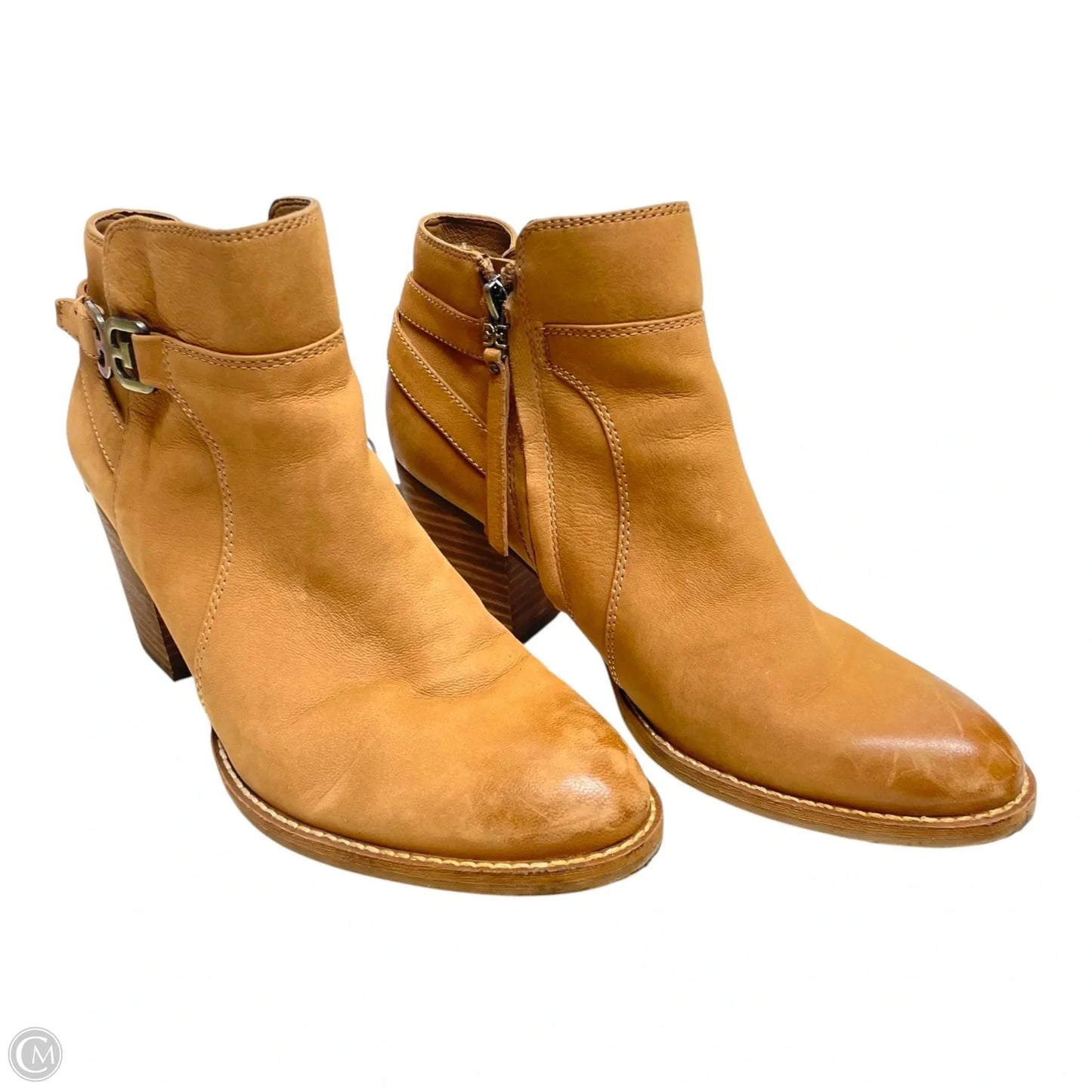 Boots Ankle Heels By Sam Edelman In Brown, Size: 9.5