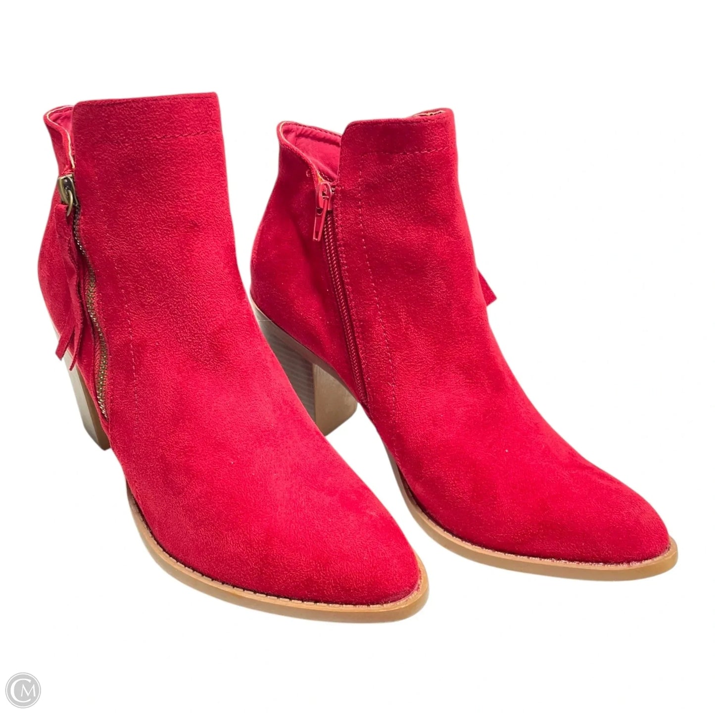 Boots Ankle Heels By trends up collection In Red, Size: 10