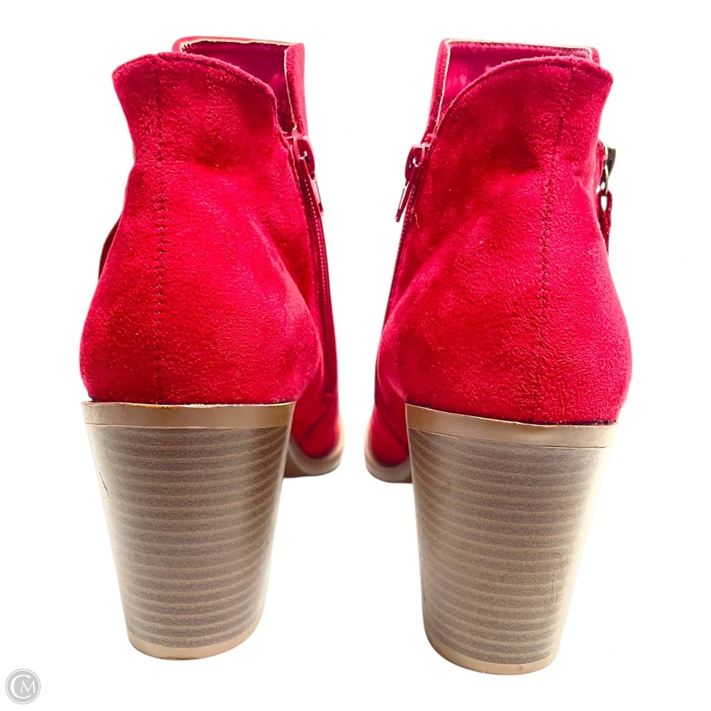 Boots Ankle Heels By trends up collection In Red, Size: 10