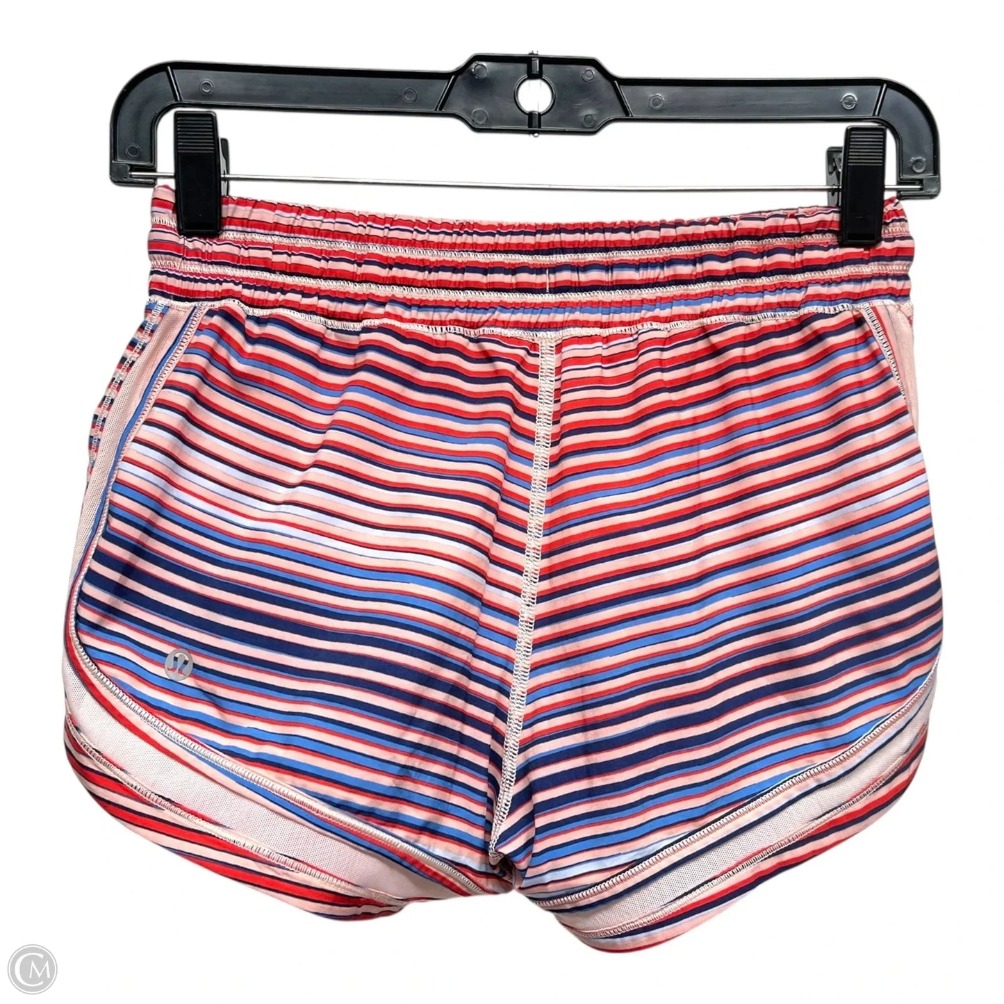 Athletic Shorts By Lululemon In Striped Pattern, Size: 4