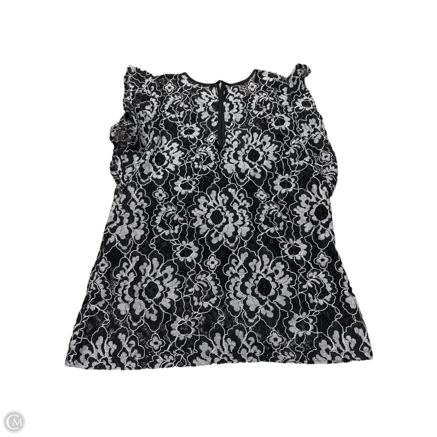 Blouse Short Sleeve By White House Black Market In Black & White, Size: M