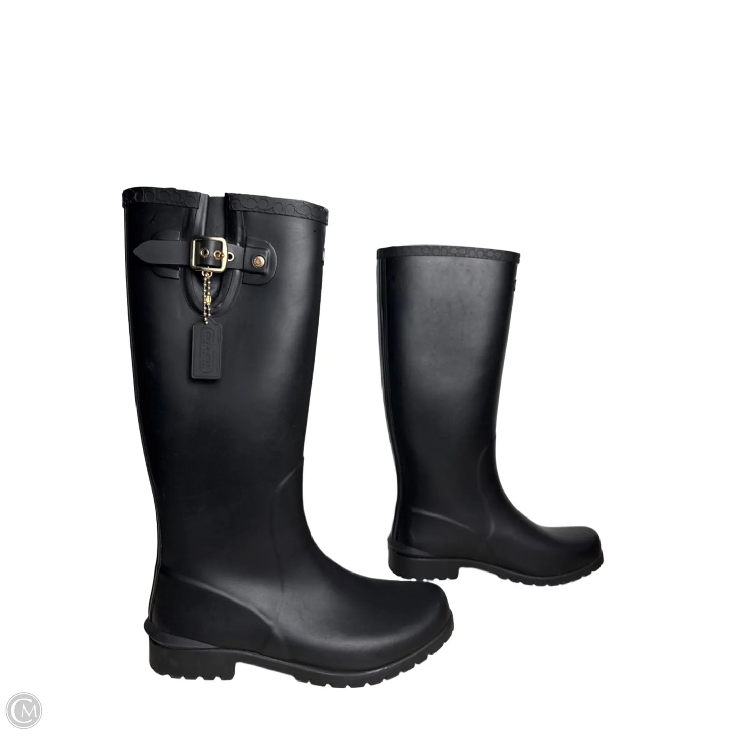 Boots Designer By Coach In Black, Size: 10