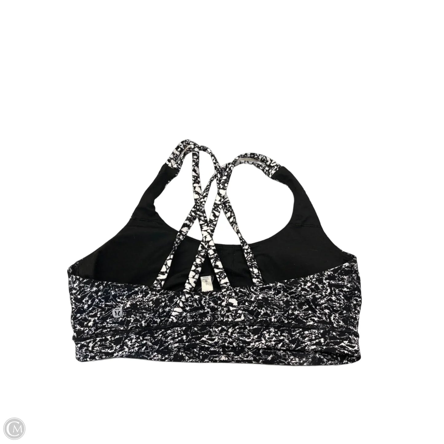 Athletic Bra By Lululemon In Black & White, Size: L