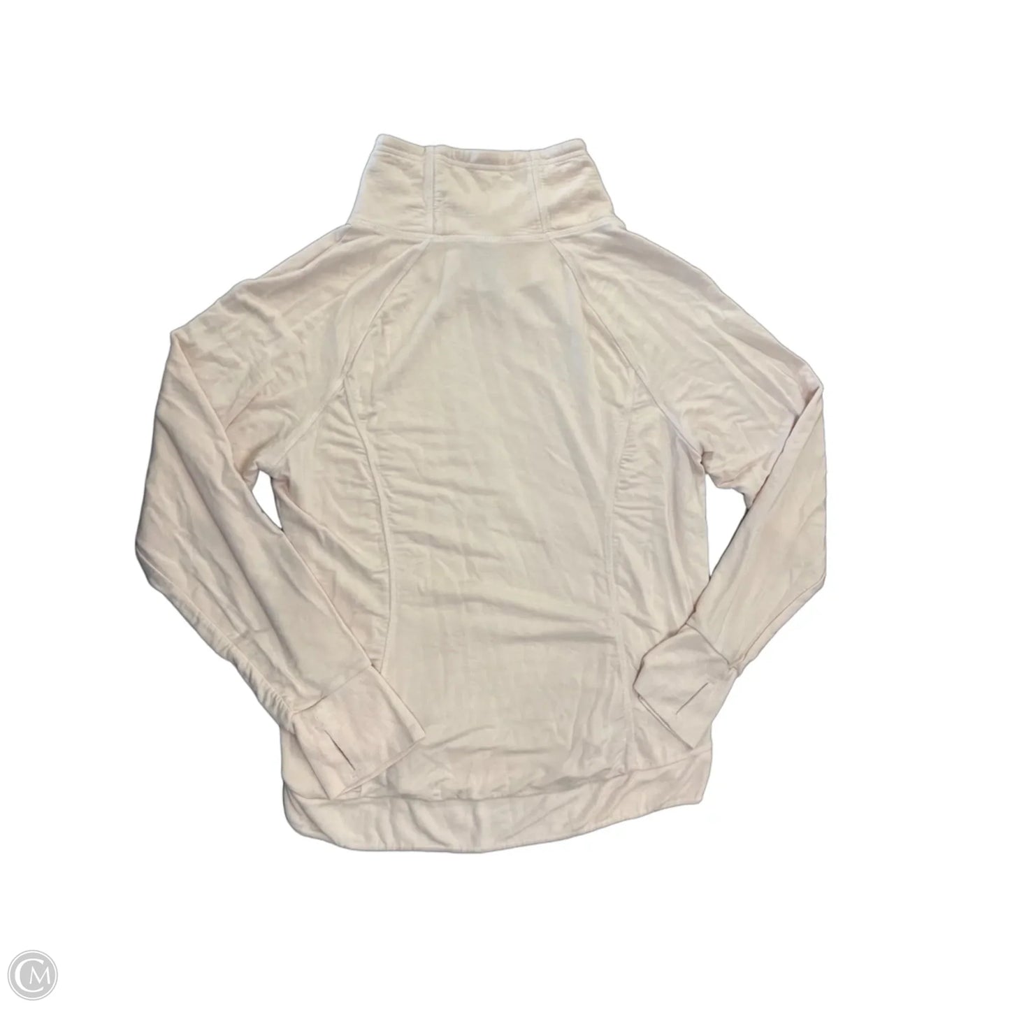 Athletic Top Long Sleeve Collar By Yogalicious In Peach, Size: L
