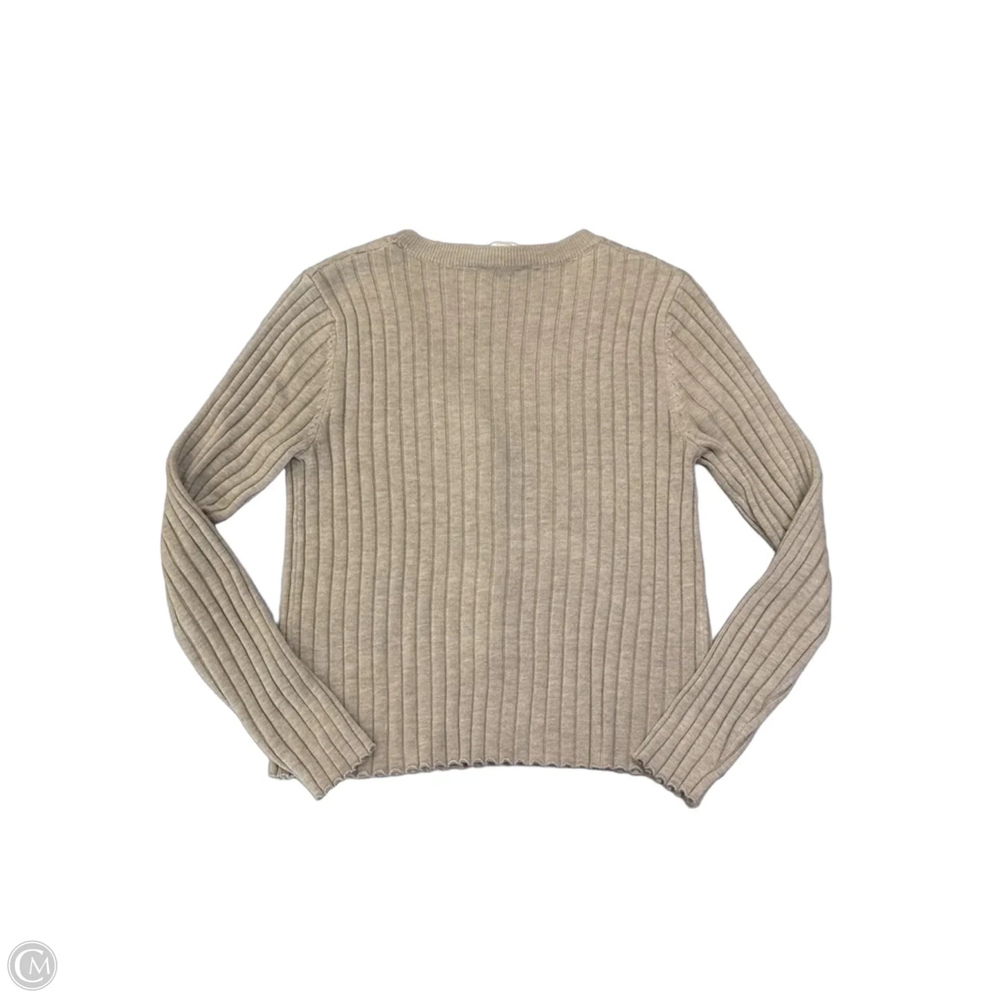 Top Long Sleeve By Allie Rose In Tan, Size: S