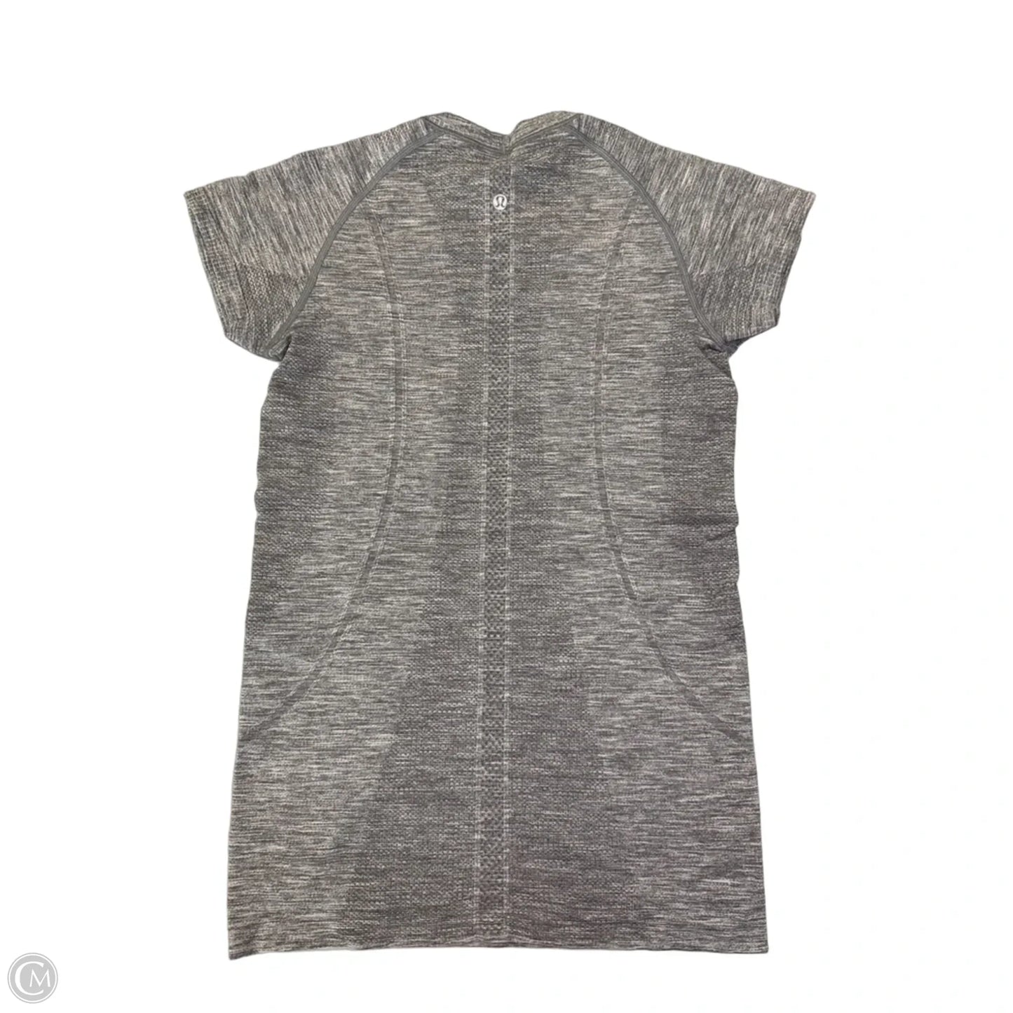 Athletic Top Short Sleeve By Lululemon In Grey, Size: S