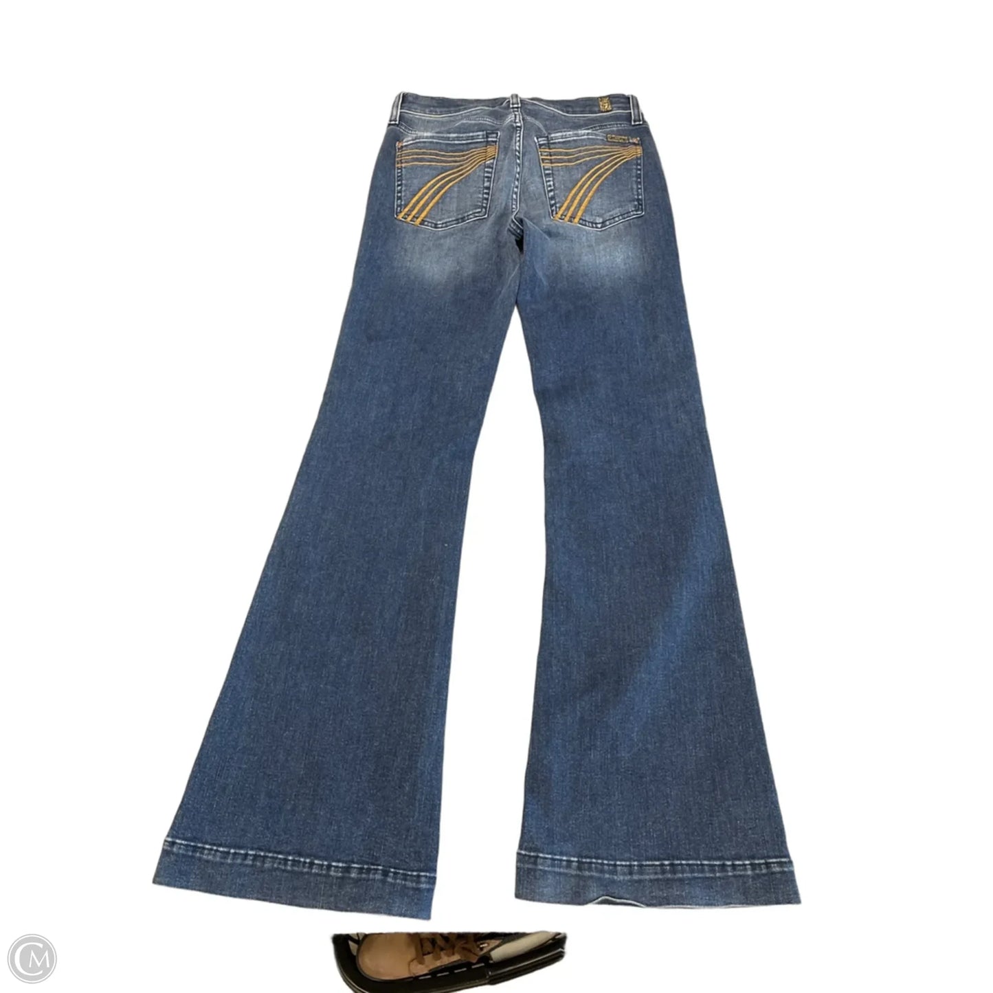 Jeans Flared By 7 For All Mankind In Blue Denim, Size: 2