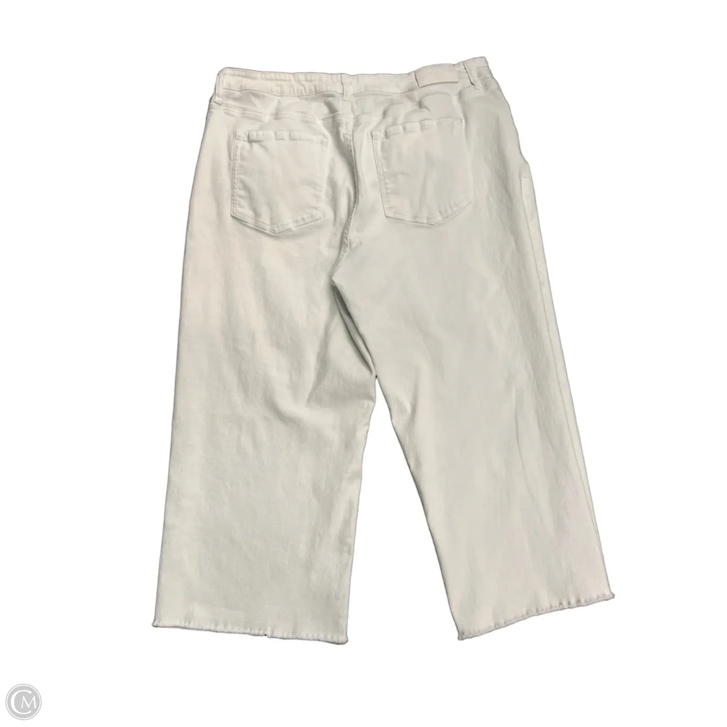 Jeans Wide Leg By Clothes Mentor In White Denim, Size: 18