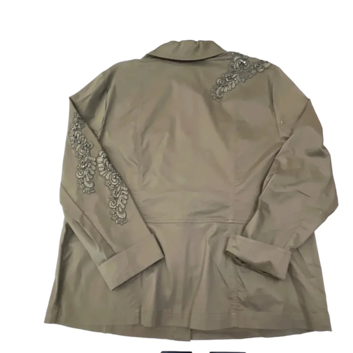 Jacket Shirt By Chicos In Green, Size: Xl