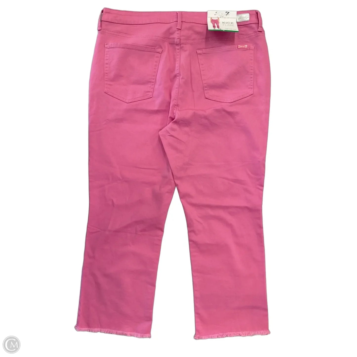 Jeans Cropped By Seven 7 In Pink Denim, Size: 18