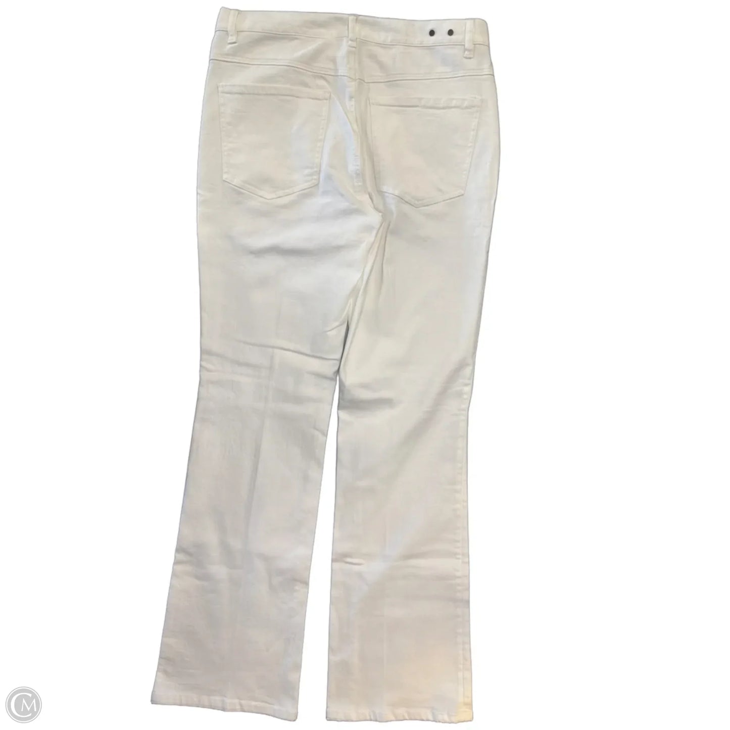 Jeans Boot Cut By Cabi In White Denim, Size: 12