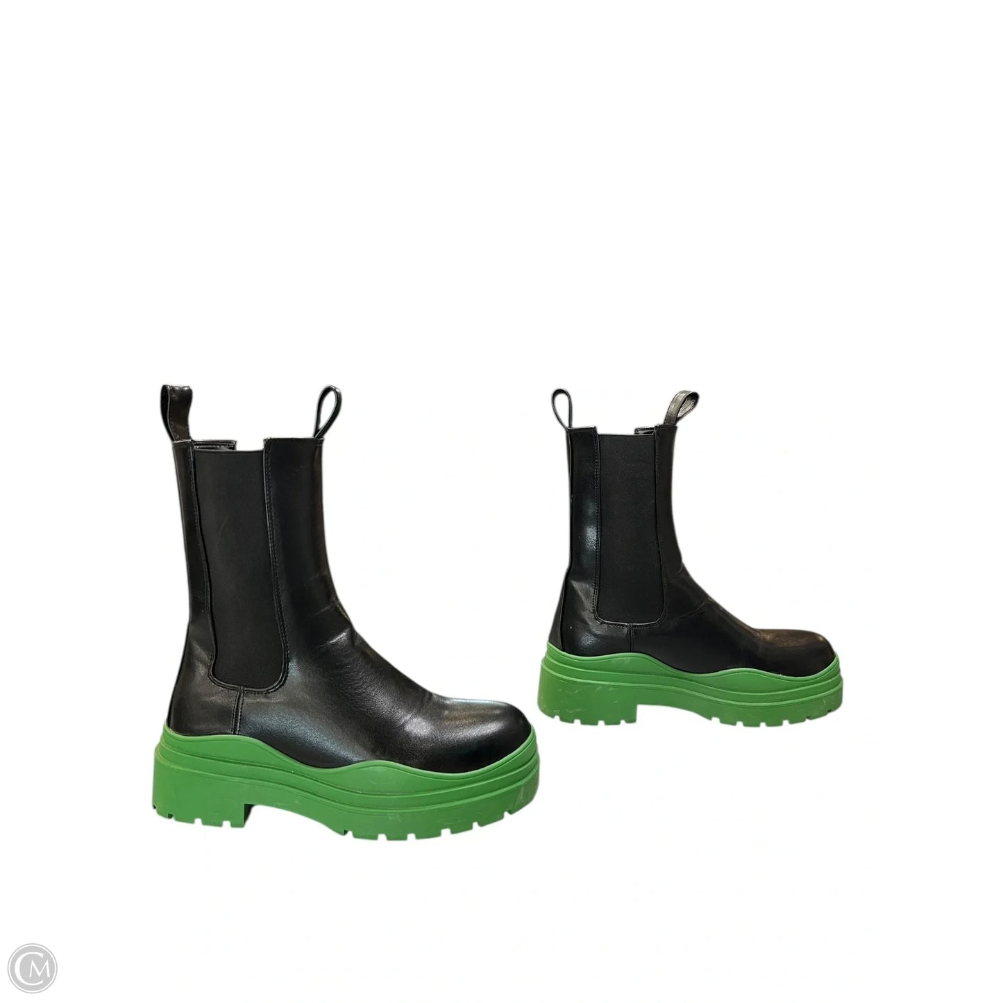 Boots Mid-calf Flats By Azalea Wang In Black & Green, Size: 6.5