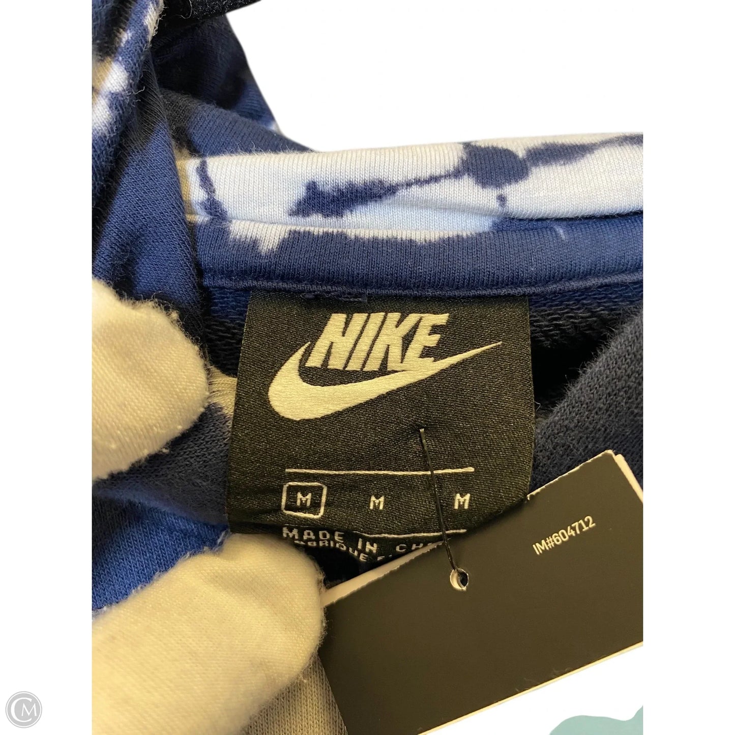 Sweatshirt Hoodie By Nike In Blue & White, Size: M