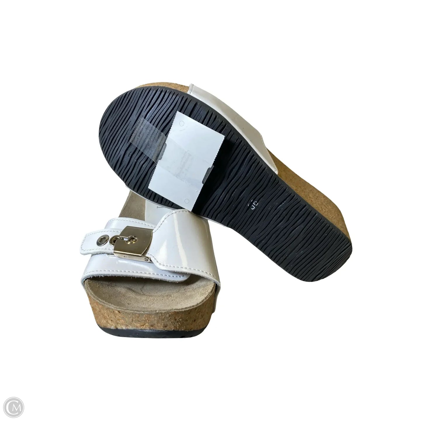 Sandals Heels Wedge By Clothes Mentor In White, Size: 5.5