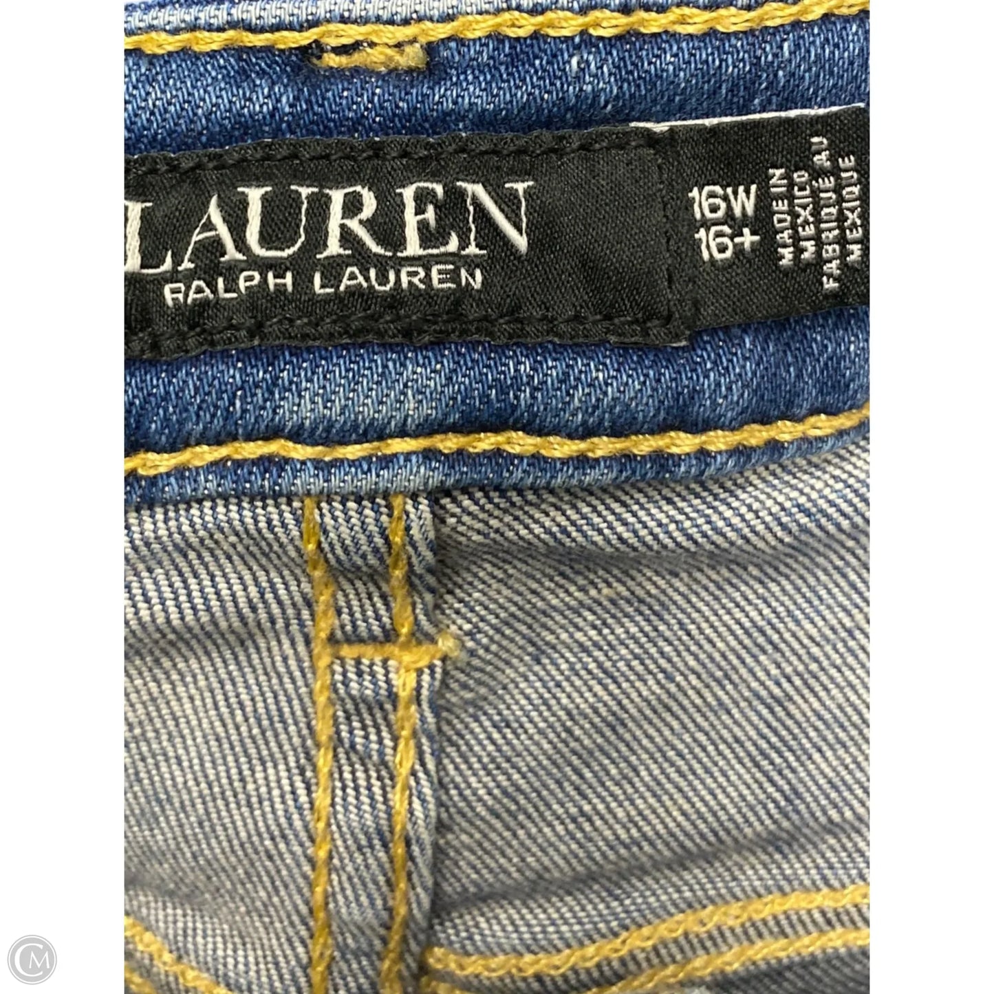 Jeans Straight By Lauren By Ralph Lauren In Blue Denim, Size: 16