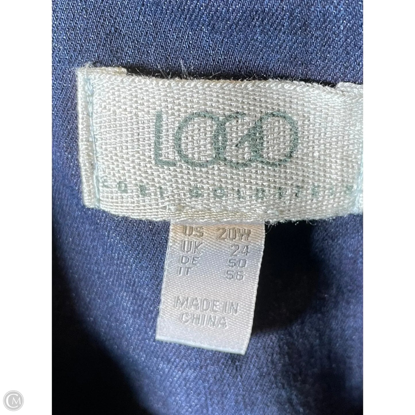 Jacket Denim By Logo In Blue Denim, Size: 20