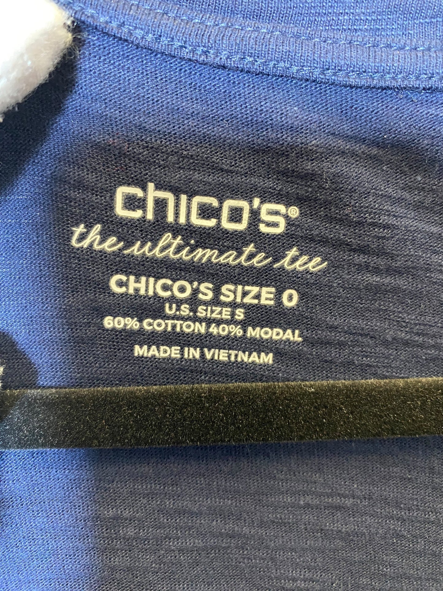 Top 3/4 Sleeve By Chicos In Navy, Size: S