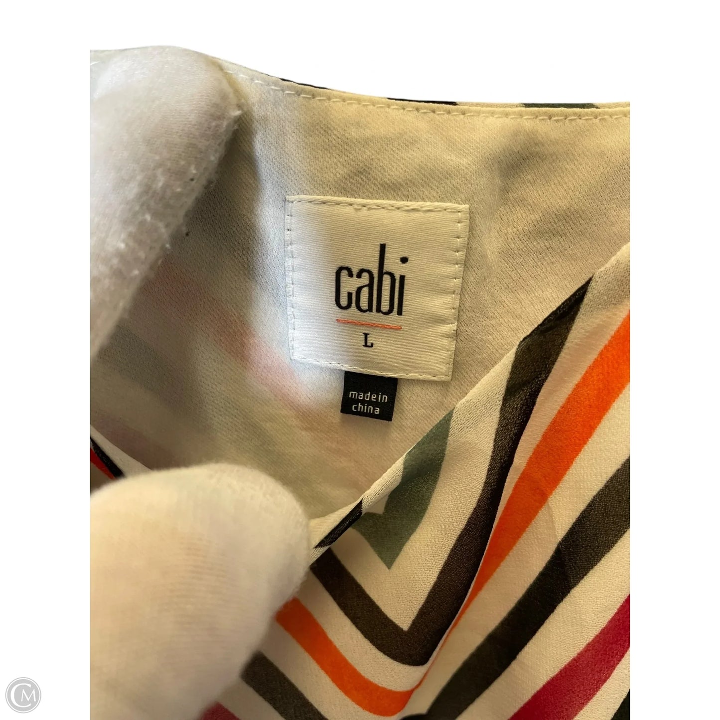 Top Sleeveless By Cabi In Multi-colored, Size: L