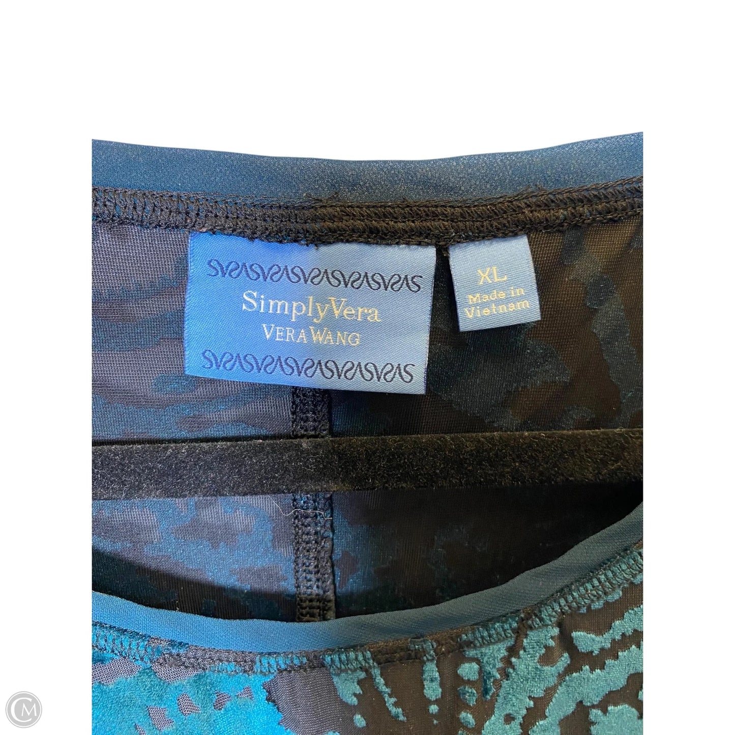 Top Long Sleeve By Simply Vera In Black & Blue, Size: Xl