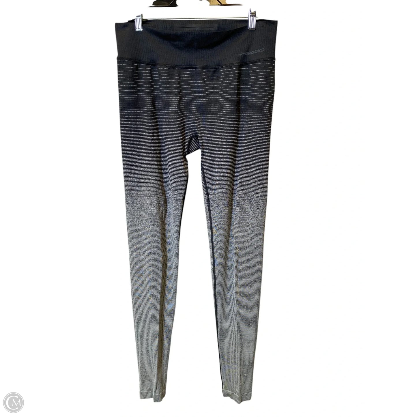 Athletic Leggings By Brooks In Striped Pattern, Size: L