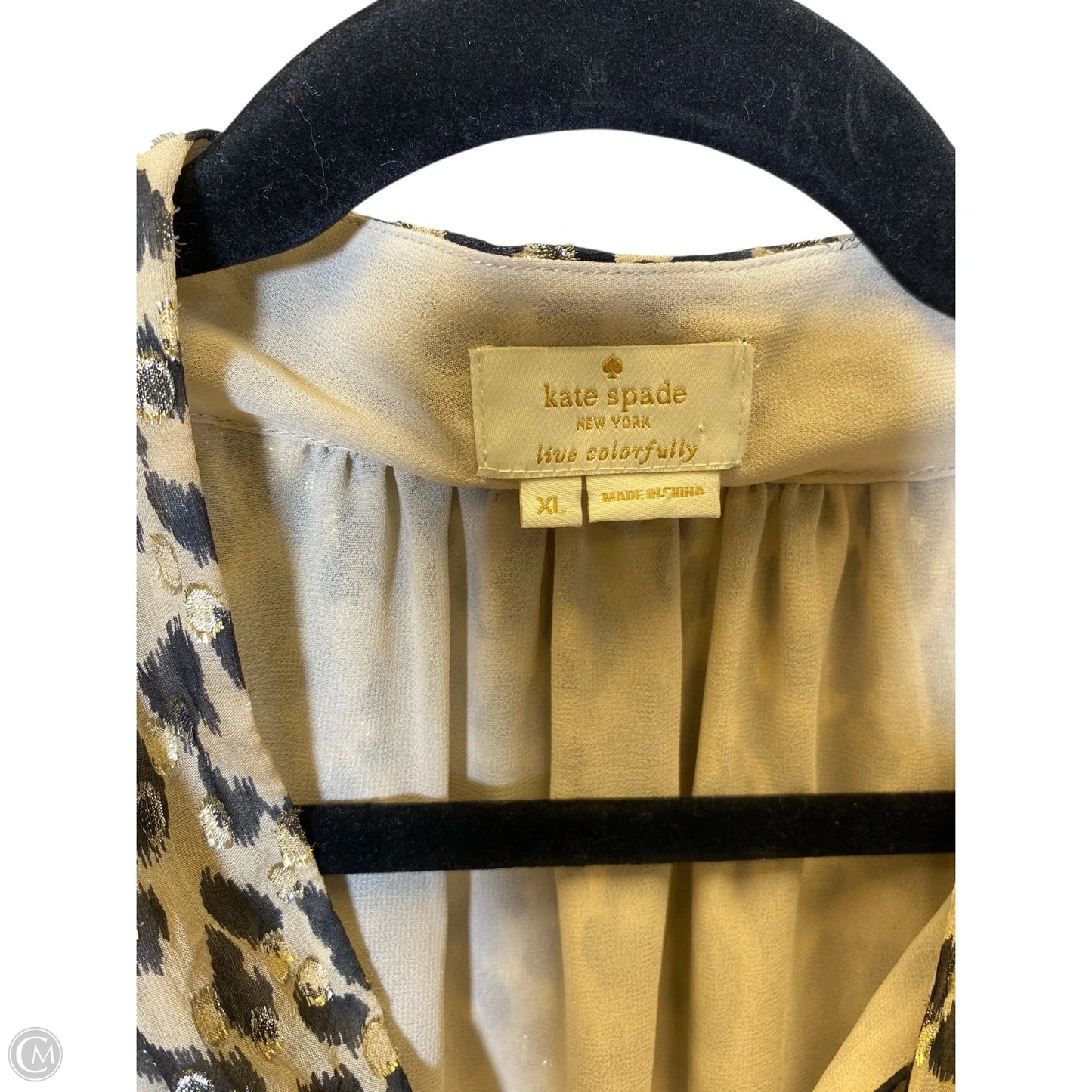 Top Sleeveless Designer By Kate Spade In Animal Print, Size: Xl