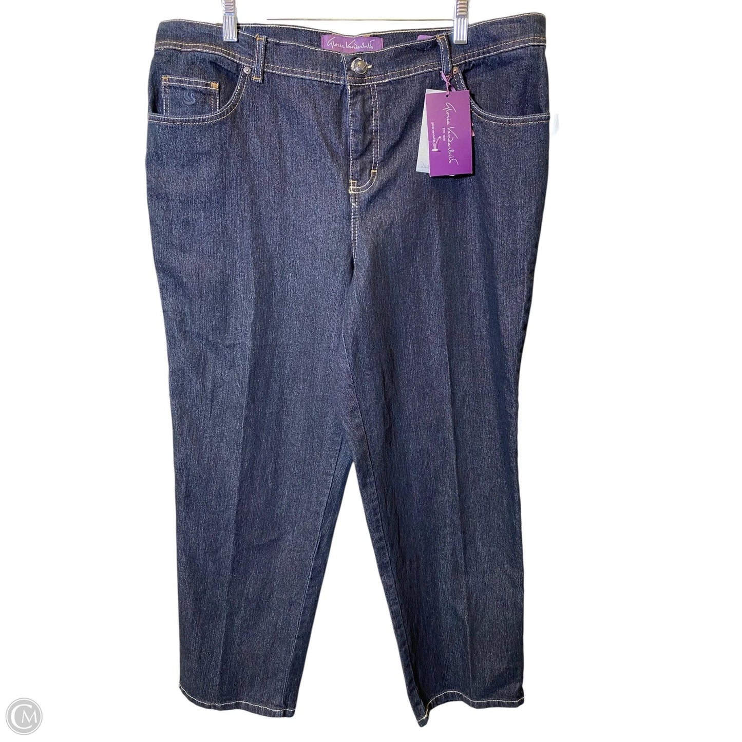 Jeans Straight By Gloria Vanderbilt In Blue Denim, Size: 18