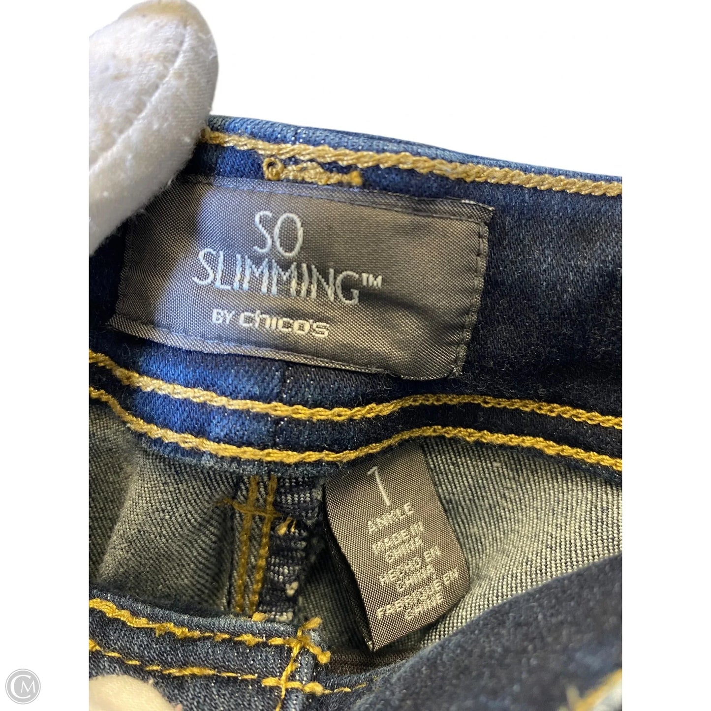 Jeans Straight By Chicos In Blue Denim, Size: M