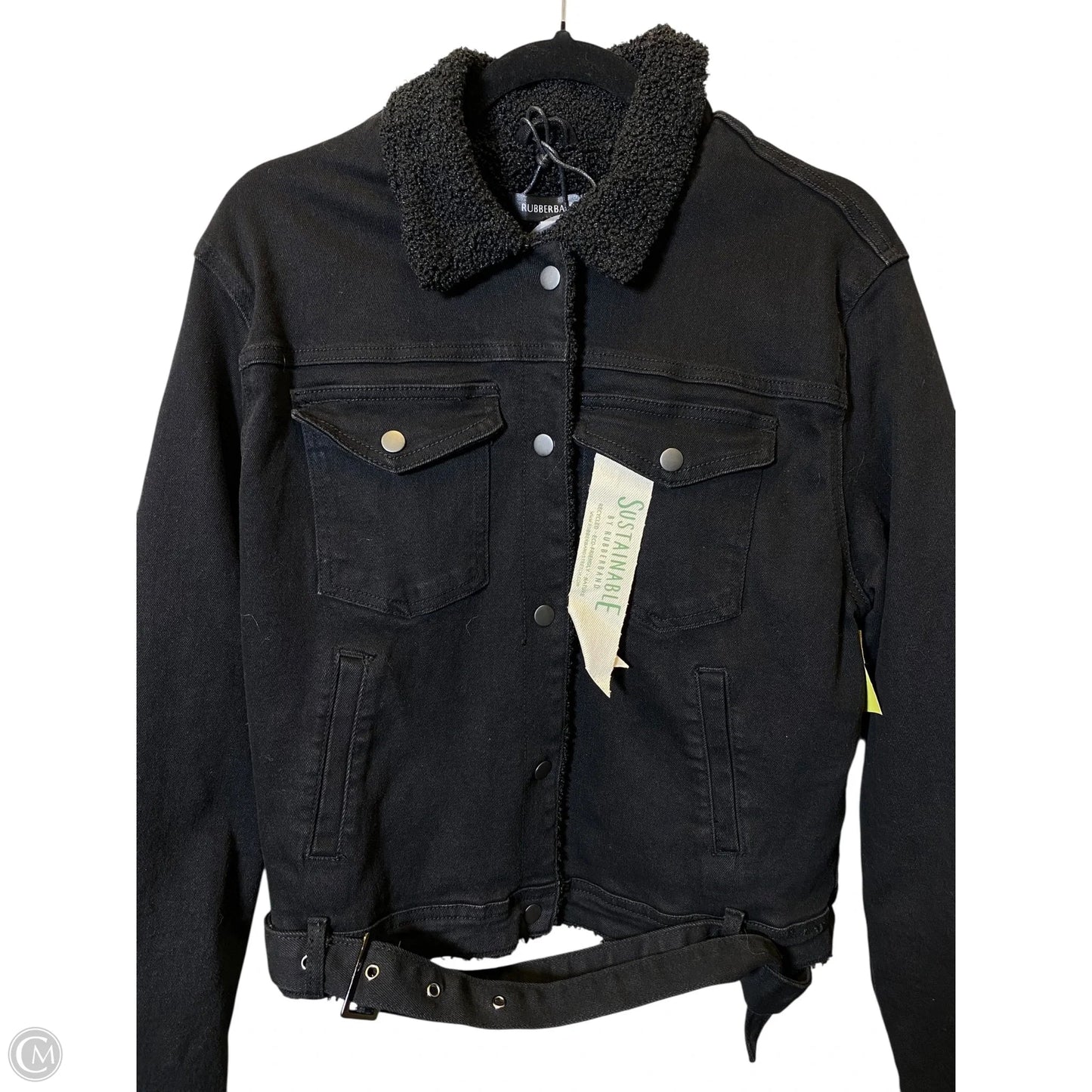 Jacket Faux Fur & Sherpa By Clothes Mentor In Black, Size: L