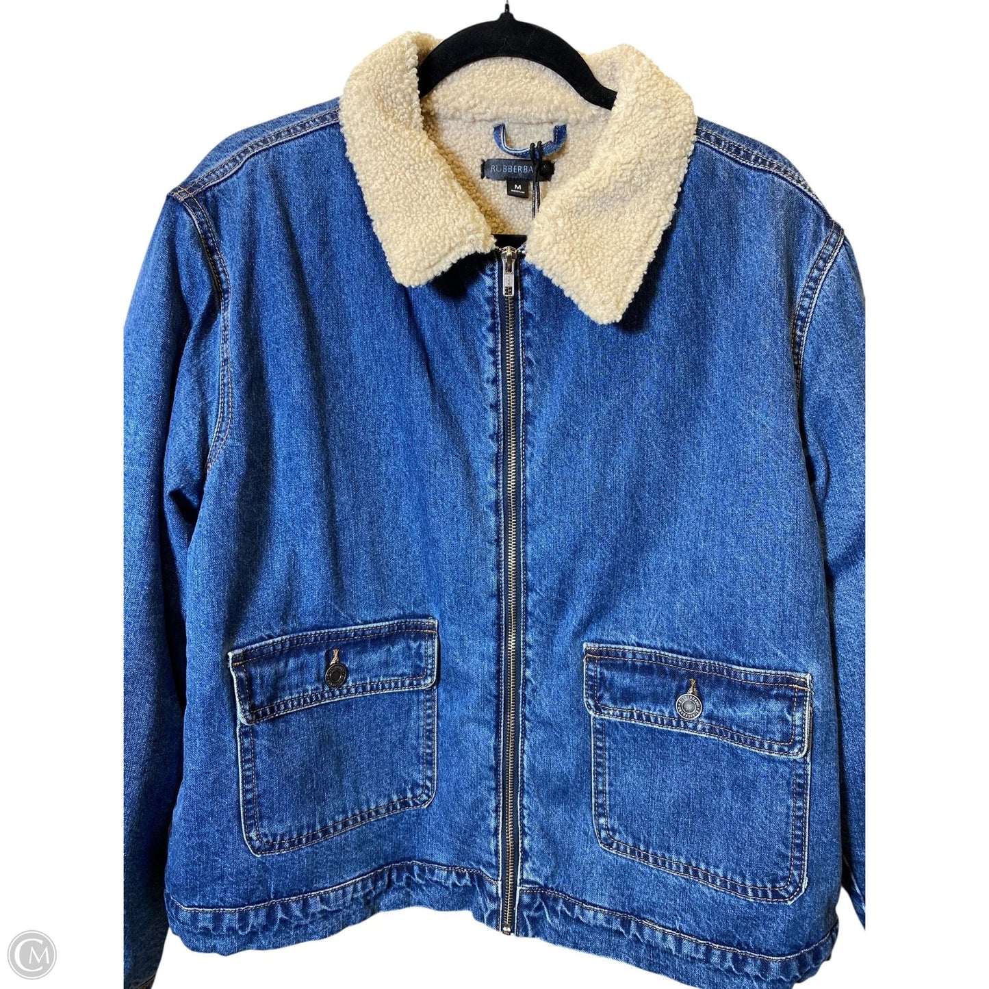 Jacket Denim By Clothes Mentor In Blue Denim, Size: M