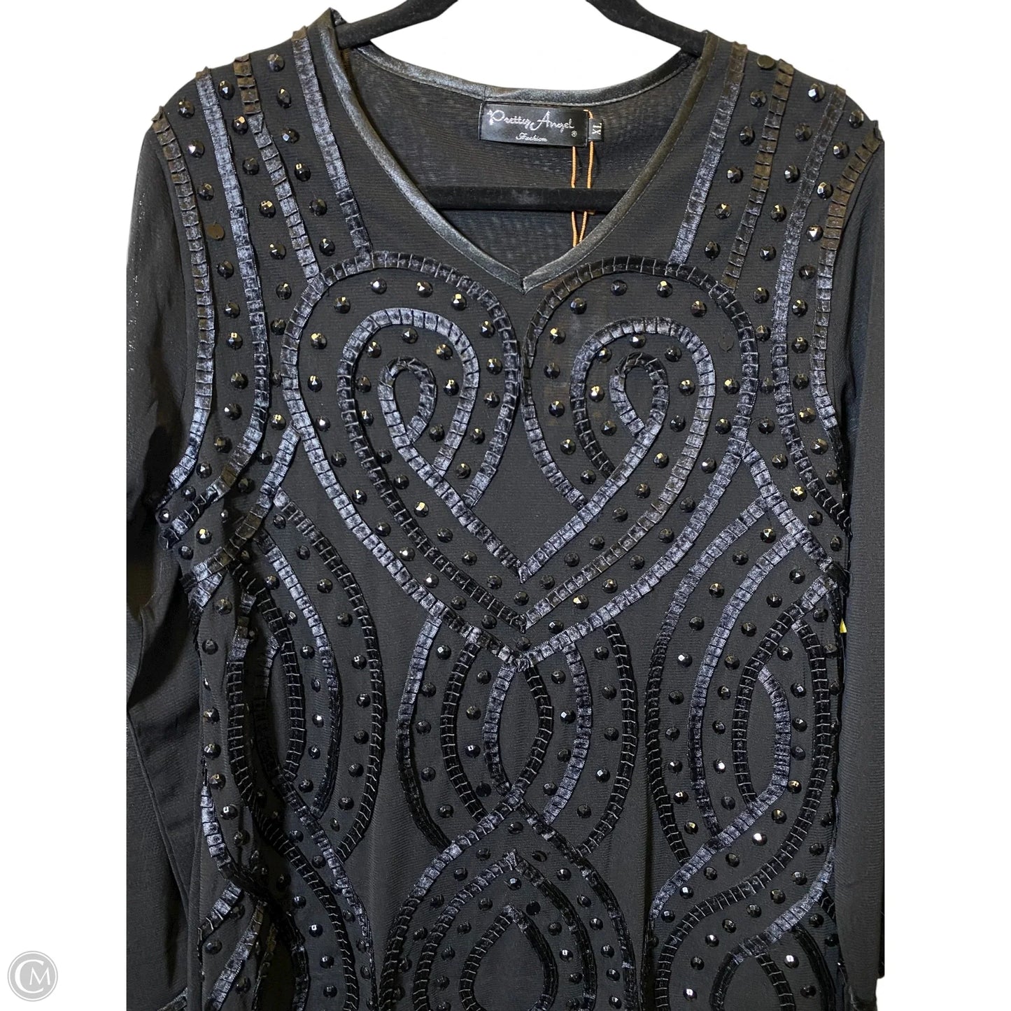 Top Long Sleeve By Pretty Angel In Black, Size: Xl