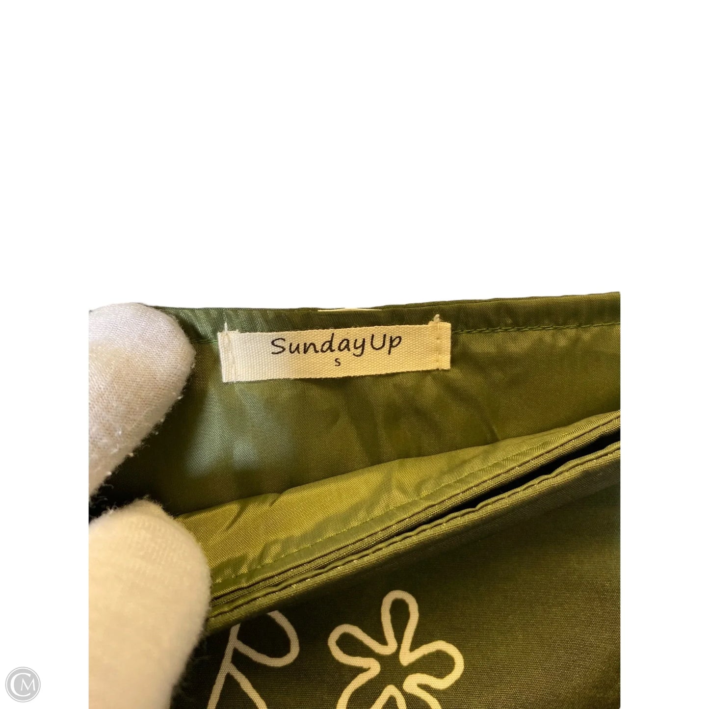 Skirt Mini & Short By Sunday Up In Green & Tan, Size: S