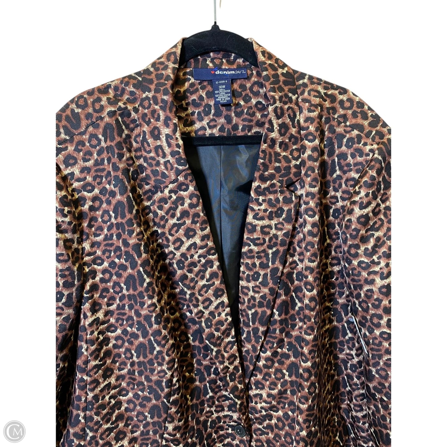 Blazer By Denim 24/7 In Animal Print, Size: 4x