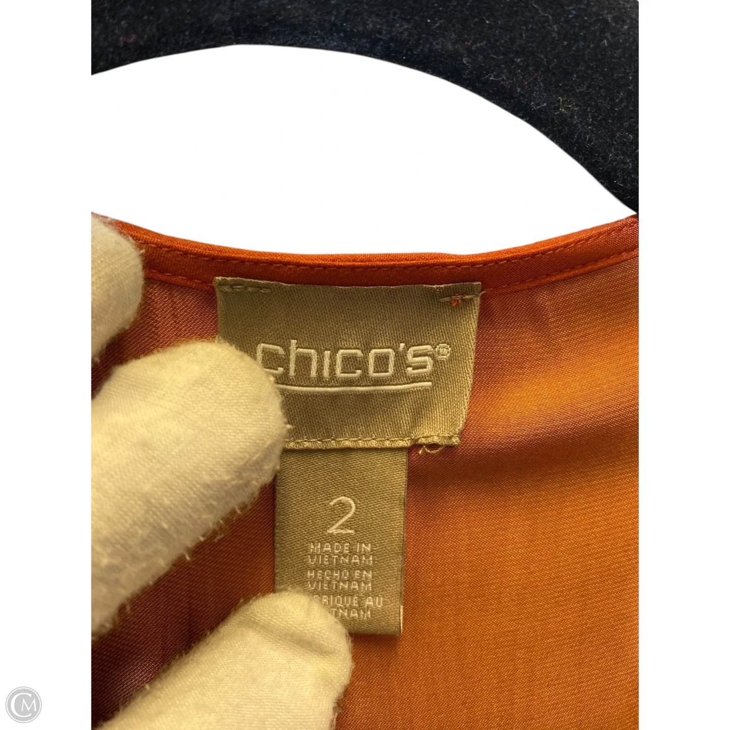 Top Long Sleeve By Chicos In Orange, Size: L
