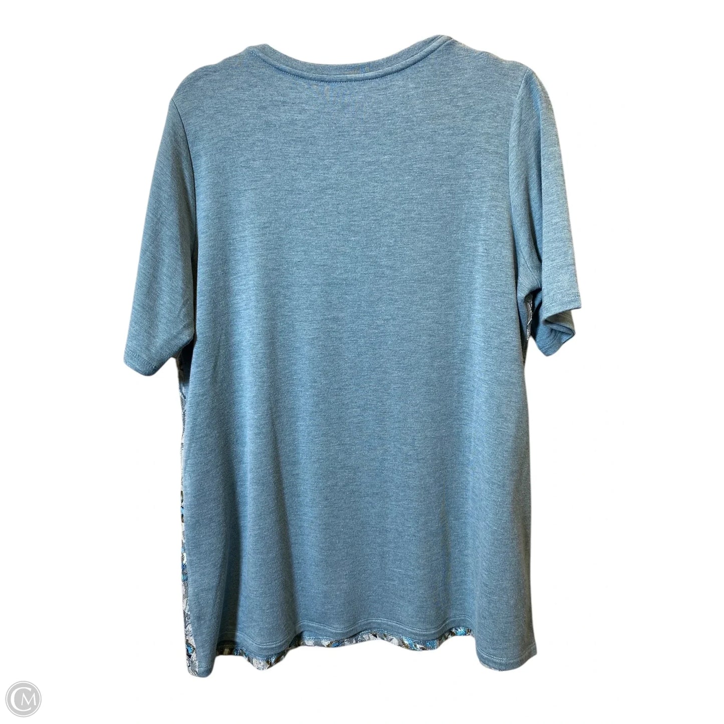 Blouse Short Sleeve By Logo In Blue, Size: L