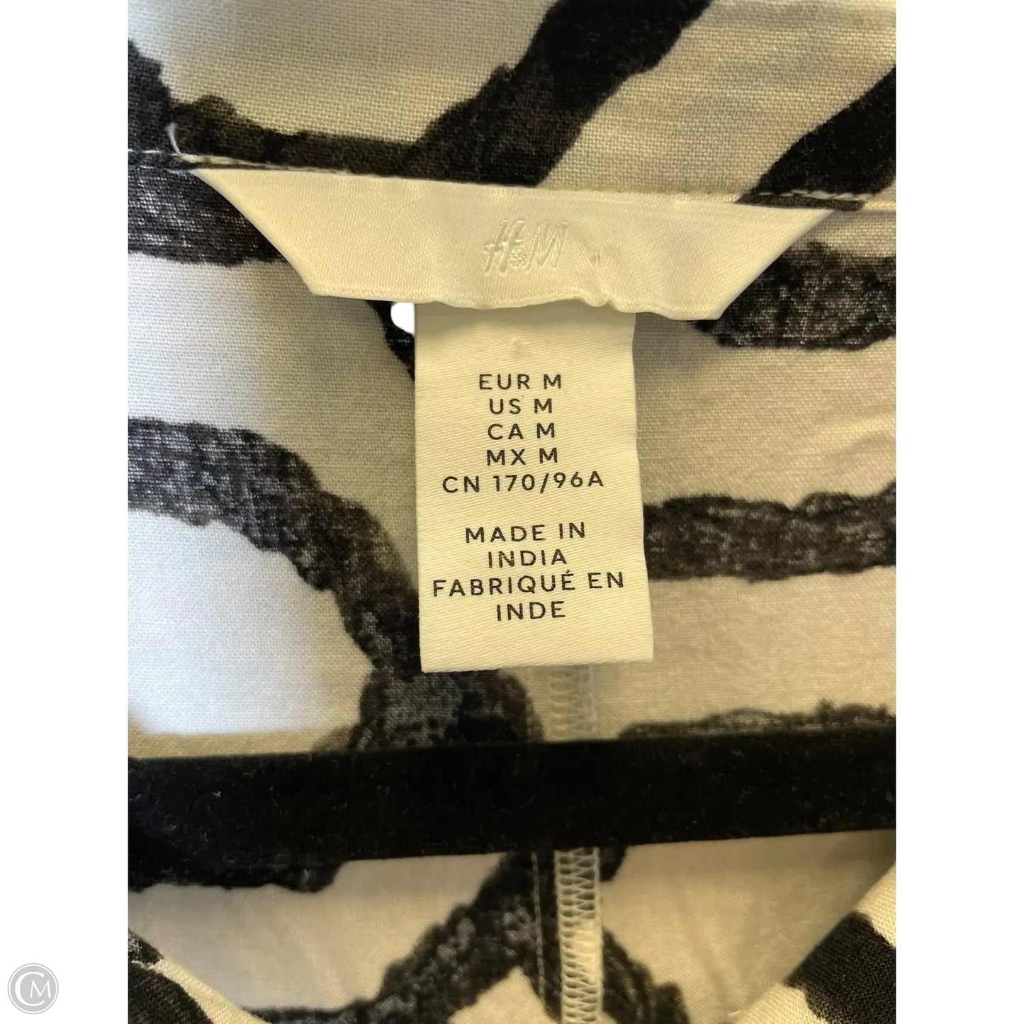 Dress Casual Maxi By H&m In Black & White, Size: M