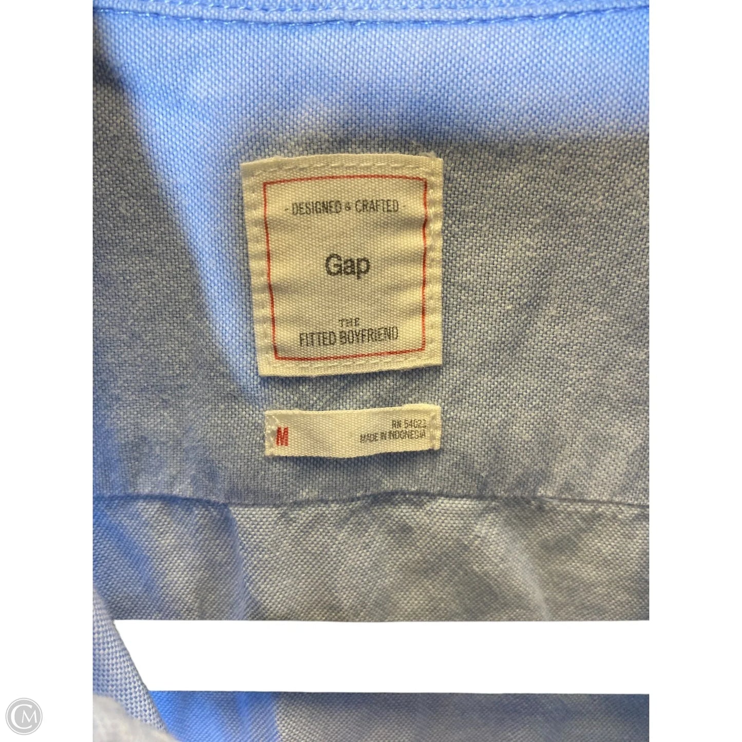 Blouse Long Sleeve By Gap In Blue, Size: M