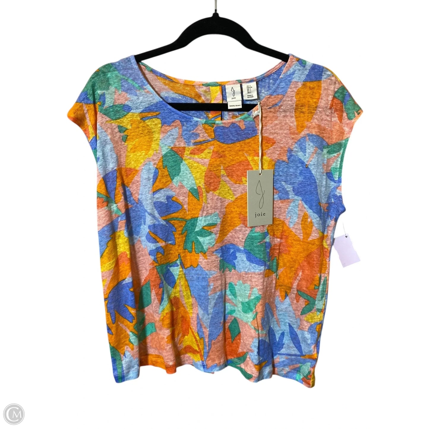 Top Short Sleeve By Joie In Multi-colored, Size: L