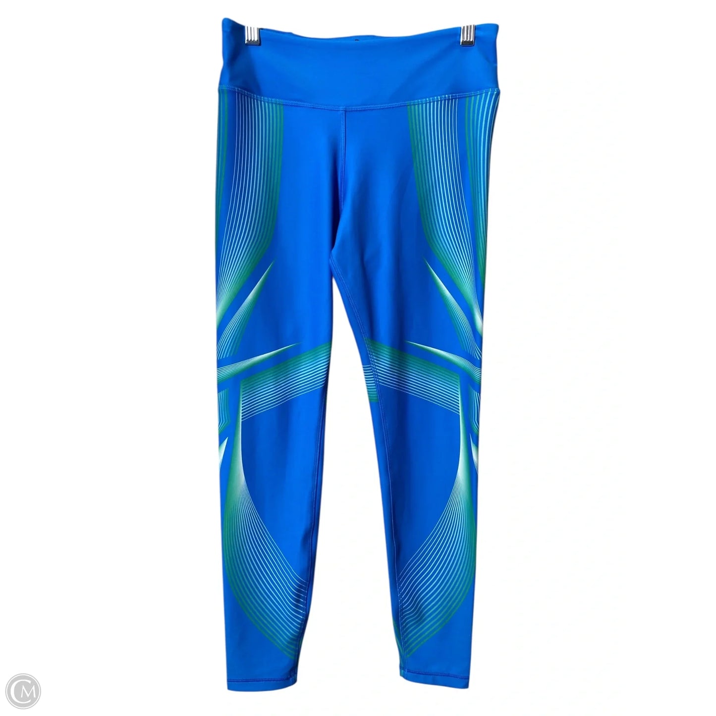 Athletic Leggings By Reebok In Blue & Green, Size: M